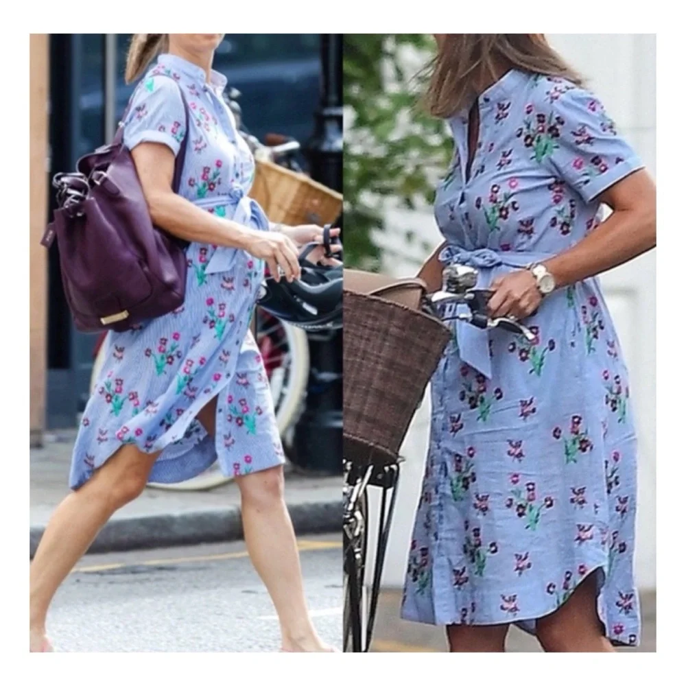 NWOT Anthropologie Maeve Embroidered Shirtdress  Size Small